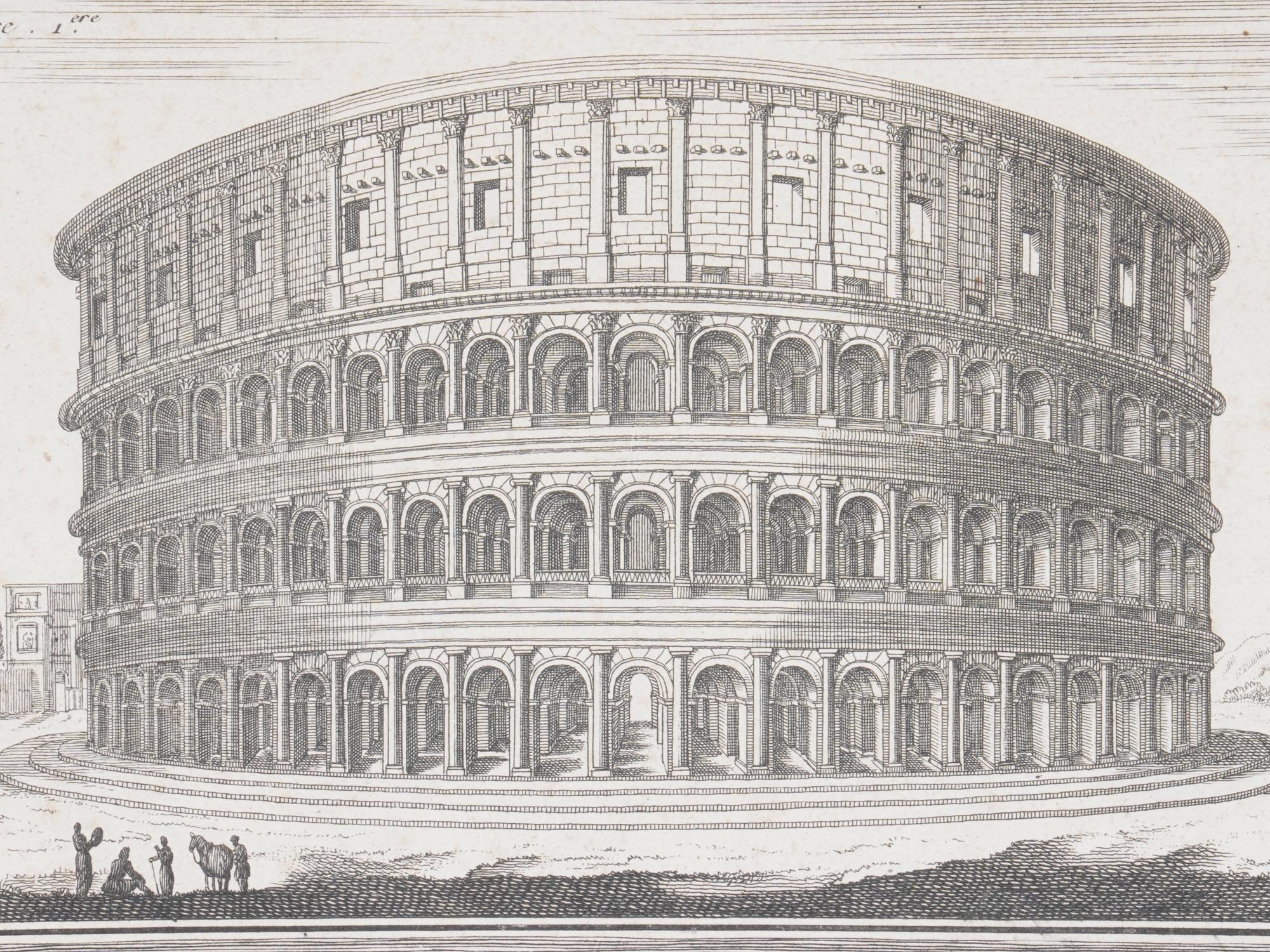 PAIR OF ITALIAN ARCHITECTURAL COLISEUM ENGRAVINGS PIC-2